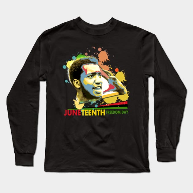 Juneteenth Day Long Sleeve T-Shirt by Creation Cartoon